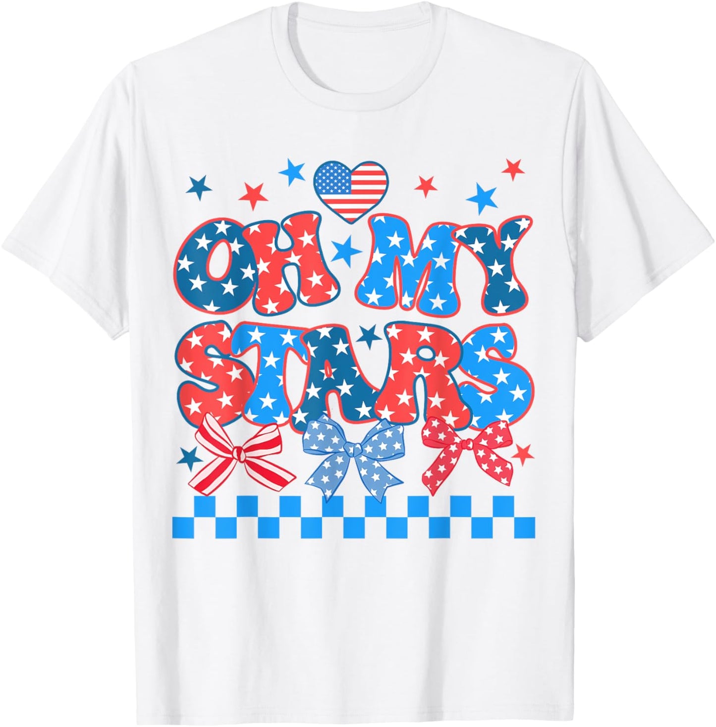 Oh My Stars 4th Of July Patriotic Men Women Kids Usa Flag T-shirt