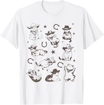 Cowboy Cats And Kittens Western Cowboy Vintage 90s Cowgirl T-Shirt