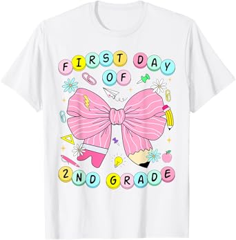 First Day Of 2nd Grade Girls Coquette Back To School Kids T-Shirt