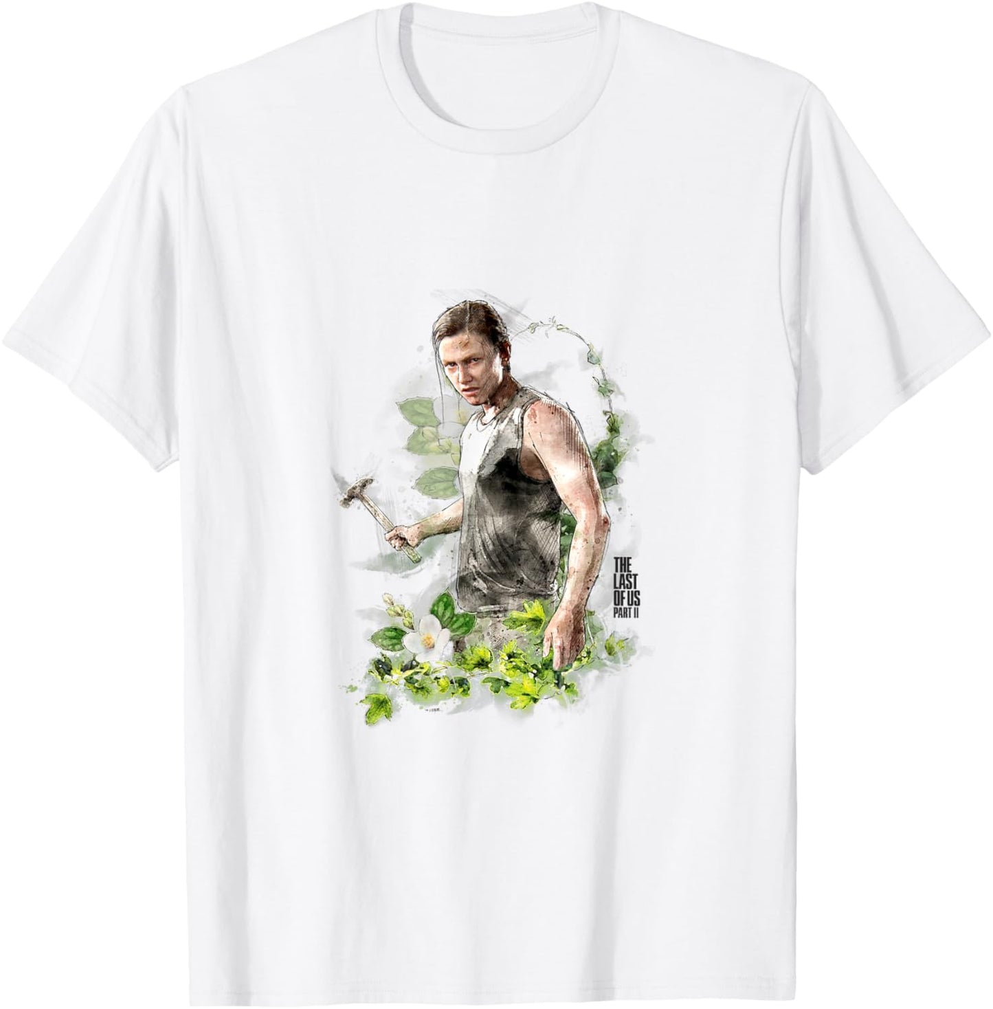 The Last of Us Part II Abby Anderson Floral Watercolor Logo T-Shirt