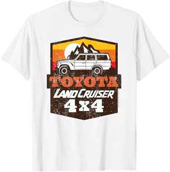 Toyota Land Cruiser 4x4 Retro Landscape Big Chest Logo T-Shirt