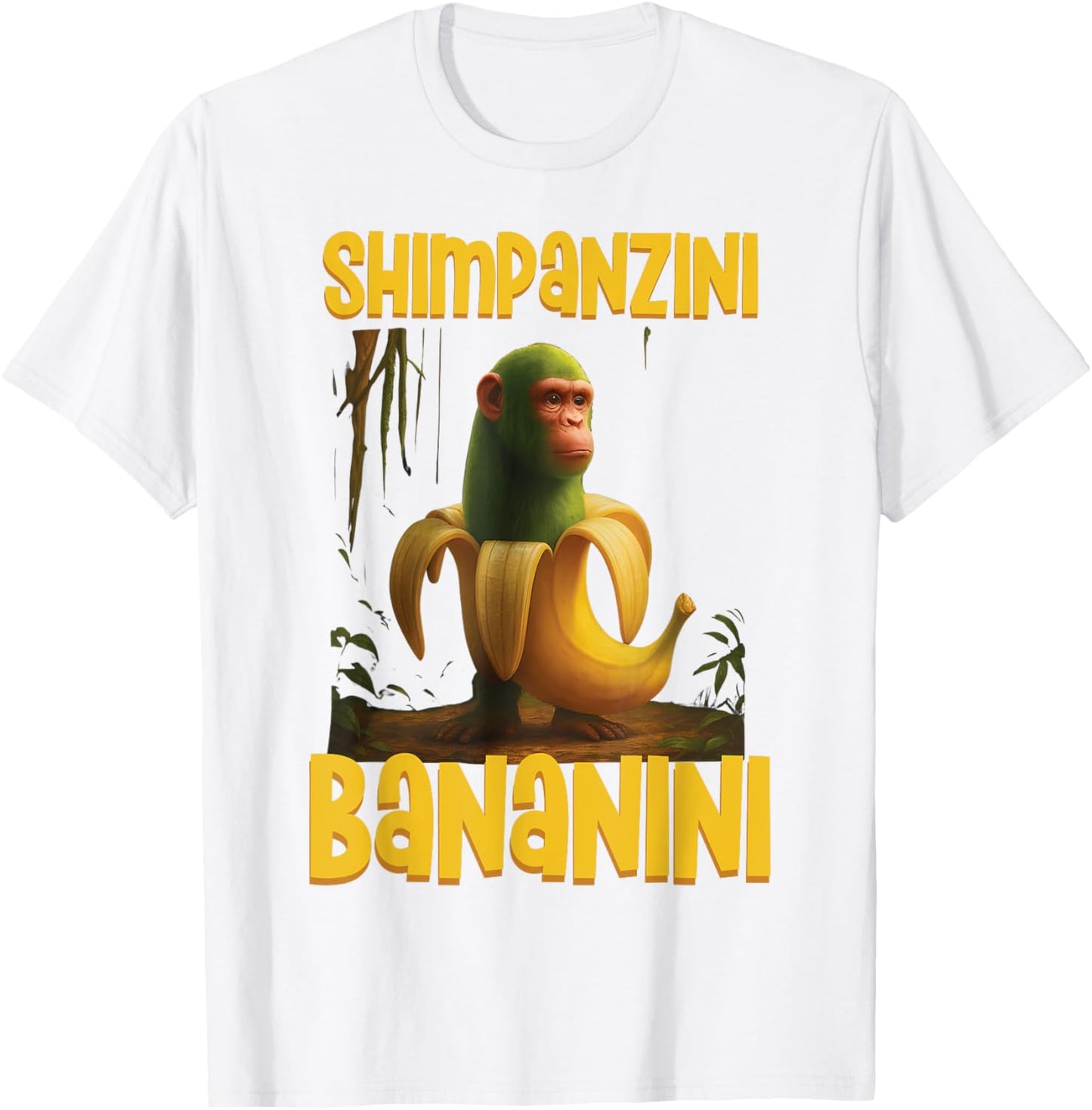 Shimpanzini Bananini Fun Monkey Lover Apparel Quirky T-shirt by TeeBrew