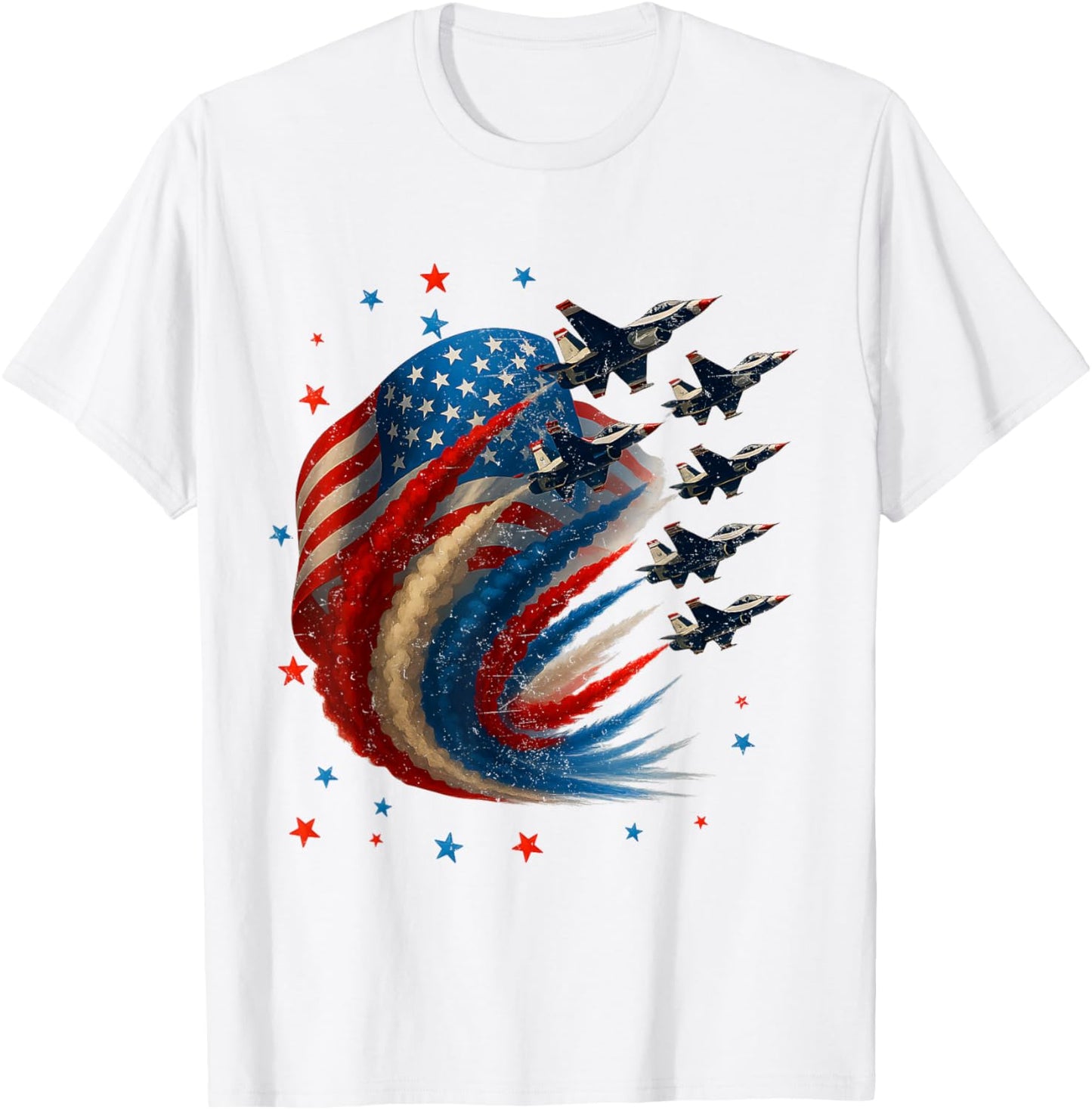 4th Of July Fighter Jets Airplane USA Flag Patriotic Men Boy T-Shirt