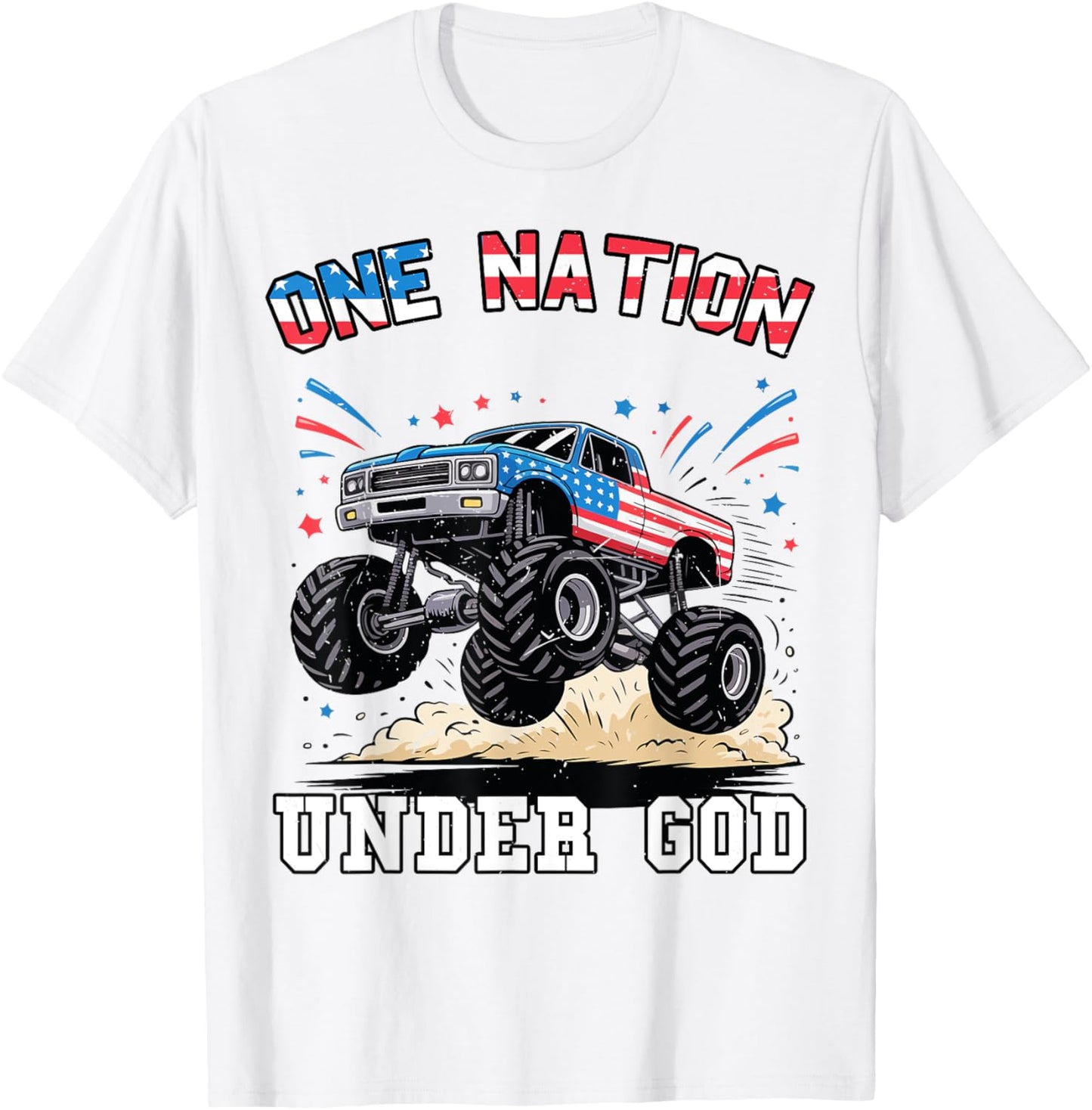 Patriotic One Nation Under God Truck 4th July Boy Toddler T-shirt