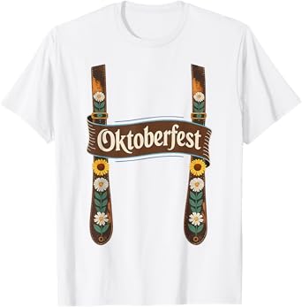 Lederhosen Suspenders Oktoberfest Bavarian Munich Beer T-Shirt