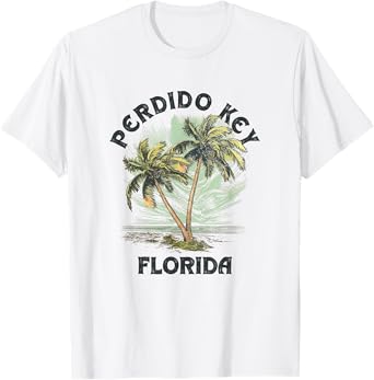 Perdido Key Florida Palms Vintage Beach T-Shirt for Men Women
