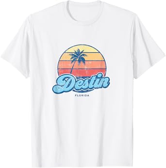 Vintage Destin Florida FL Classic 70s Retro Surfer T-Shirt