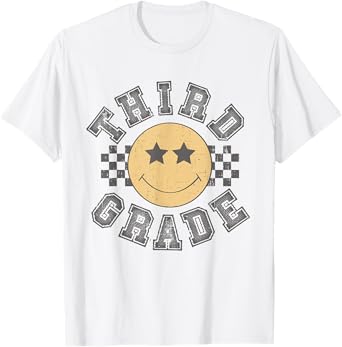 Retro Third Grade Teacher Student 1st Day Back To School T-Shirt