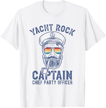 Yacht Rock Captain Pontoon Boat Party Sailor Boating T-Shirt
