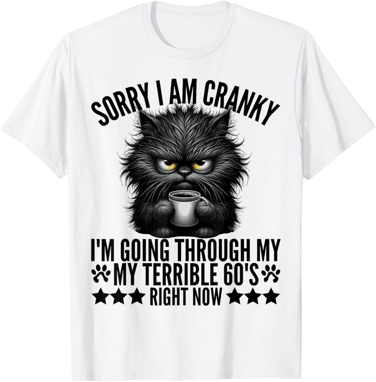 Sorry I'm Cranky I'm Going Through My Terrible 60's Fun Cat T-Shirt