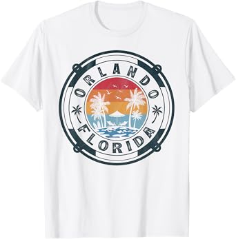 Orlando Beach Florida Summer Vacation Vintage Sunset T-Shirt
