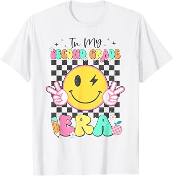 In My Second Grade Era Back To School Smile Face Teacher Kid T-Shirt