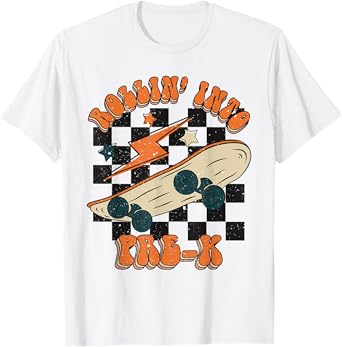 Rolling Into Preschool Retro Groovy Back To School Kids T-Shirt