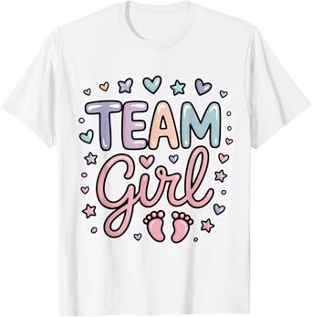 Pink Team Girl Gender Reveal Party Pregnancy Announcement T-Shirt