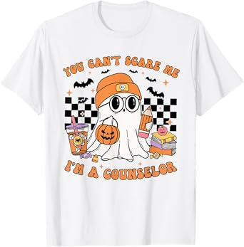 You Can't Scare Me I'm A Counselor Halloween Pumpkin Fall T-Shirt
