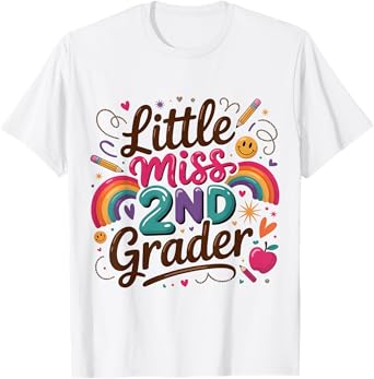 Little Miss 2nd Grade First Day of Second Grade Cute Girls T-Shirt