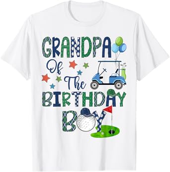 Grandpa Of The Birthday Boy Hole In One Golf Lover T-Shirt
