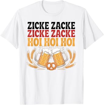 Zicke Zacke Hoi Hoi Hoi Oktoberfest Beer Pretzel Funny Party T-Shirt