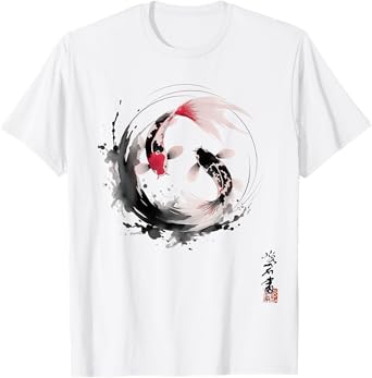 Yin And Yang Japanese Koi Fish vintage T-Shirt