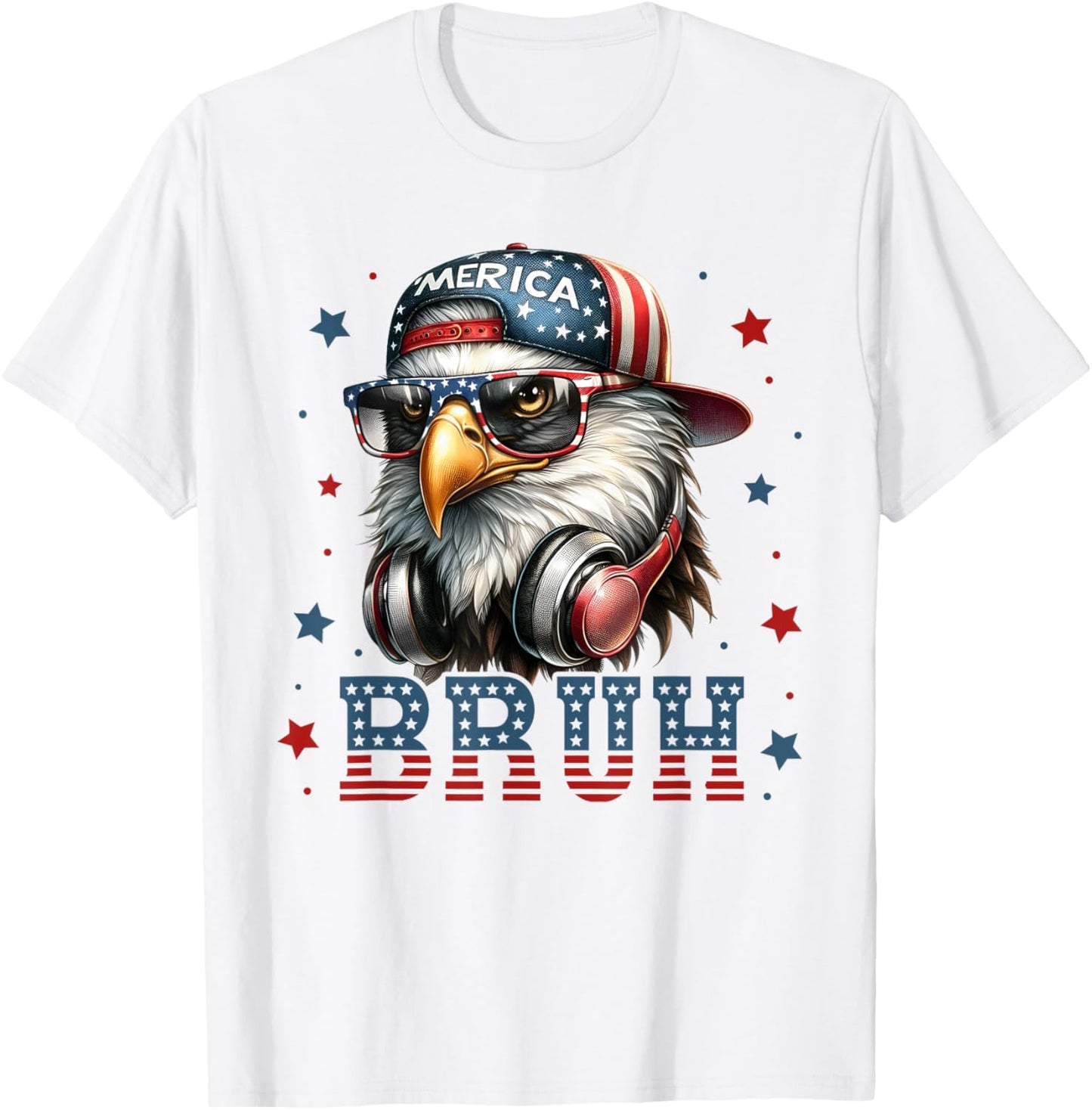 Bruh Fourth 4th Of July Eagle American Patriotic Mens Boys T-shirt