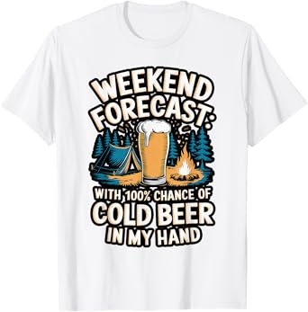 Cold Beer Camping Mountain Graphic T-Shirt