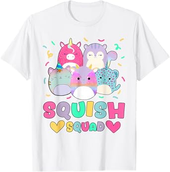 Squish Squad Birthday Shirt For Girls Kids Toddlers T-Shirt