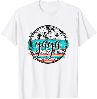 Leopard Vintage Yaya Western Turquoise Mother's Day T-Shirt