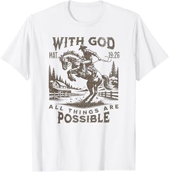 Cowboy Bible Scripture Verse Western Jesus For Mens Faith T-Shirt