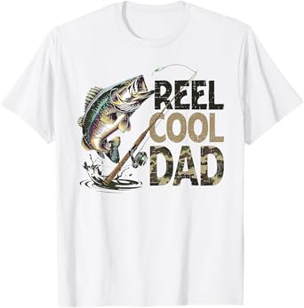 Reel Cool Dad Fishing Papa Father's Day Fisherman Fish T-Shirt