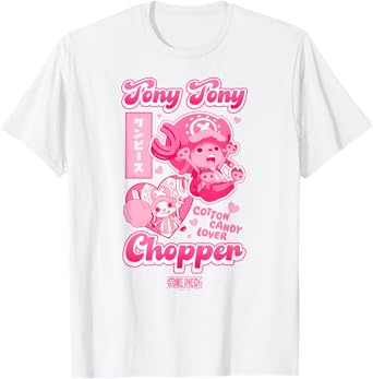One Piece Anime Tony Tony Chopper Bright Pink Hearts T-Shirt