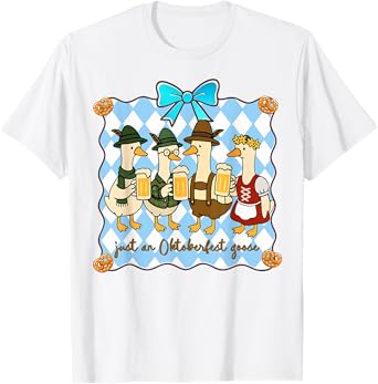 Funny Just an Oktoberfest Silly Goose German Beer Drinking T-Shirt