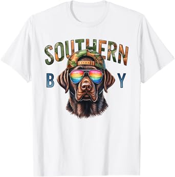 Southern Boy Hunting Dog Labrador Western Hunting Boy T-Shirt