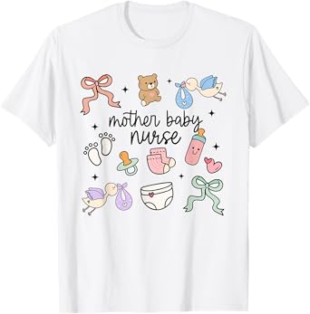 Retro Mother Baby Nurse MBU Postpartum Nurse Graduation T-Shirt