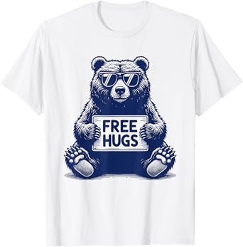 Free Hugs Shirt Men Grizzly Bear Free Bear Hugs T-Shirt