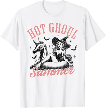 Women Mens Funny Halloween Hot Ghoul Summer Summerween T-Shirt