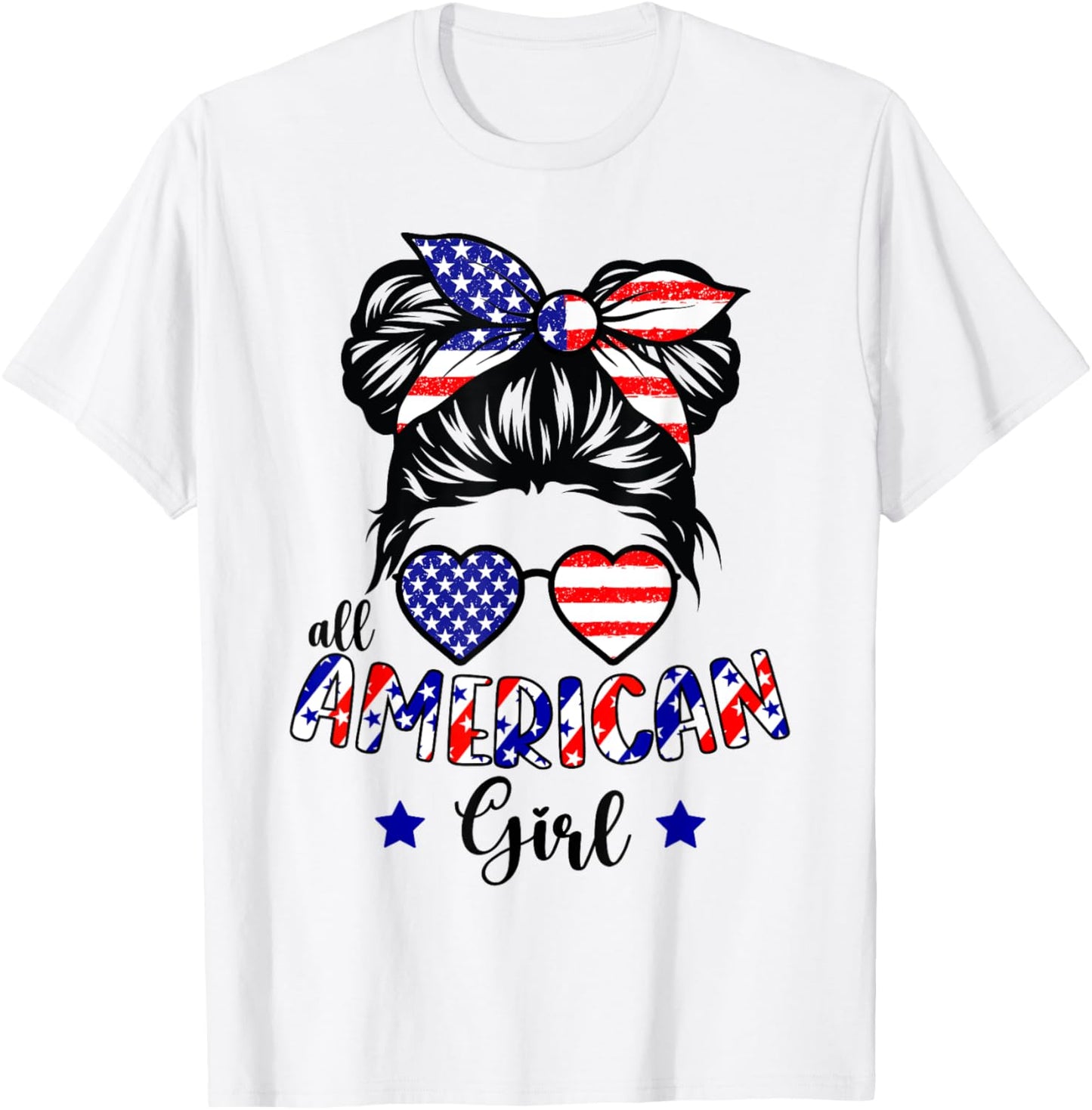 All American Girl 4th Of July Patriotic Shirts For Girls T-Shirt