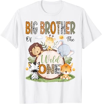 Big Brother Of The Wild One 1St Birthday Boy Safari Lover T-Shirt