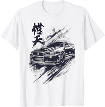 Dark Ink Legendary Skyline R34 Liberty Walk Style JDM T-Shirt