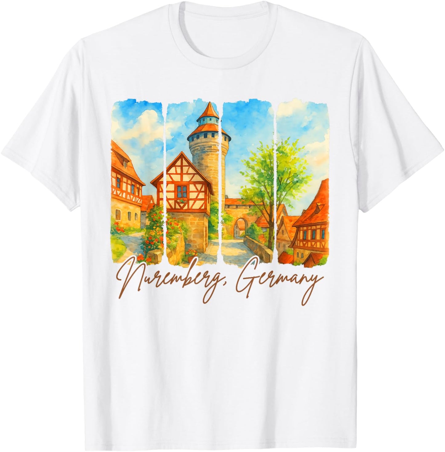 Nuremberg Germany Travel Brushstroke Meet Me In Nuremberg T-Shirt