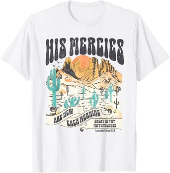 Boho Christian Bible Verse His Mercies Are New Each Morning T-Shirt