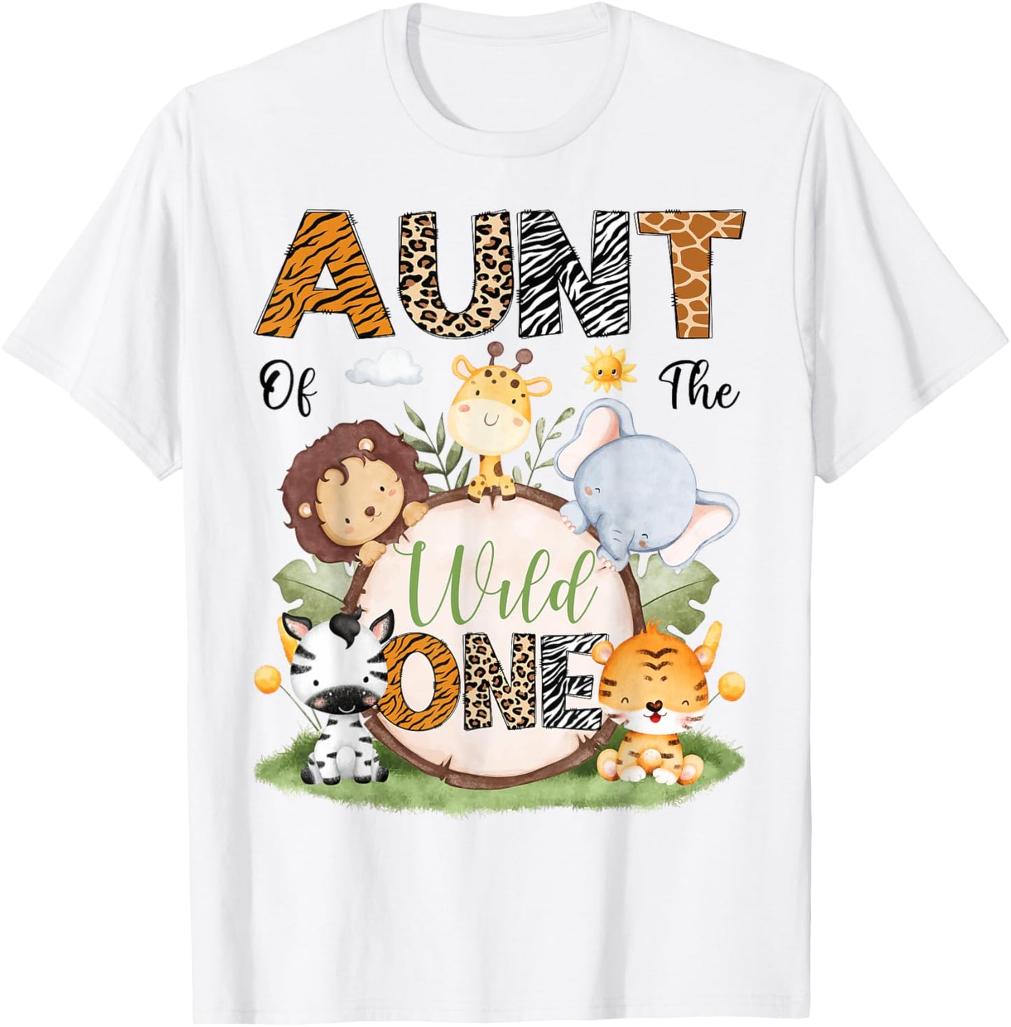 Aunt Of The Wild One 1St Birthday Boy Safari Lover T-Shirt