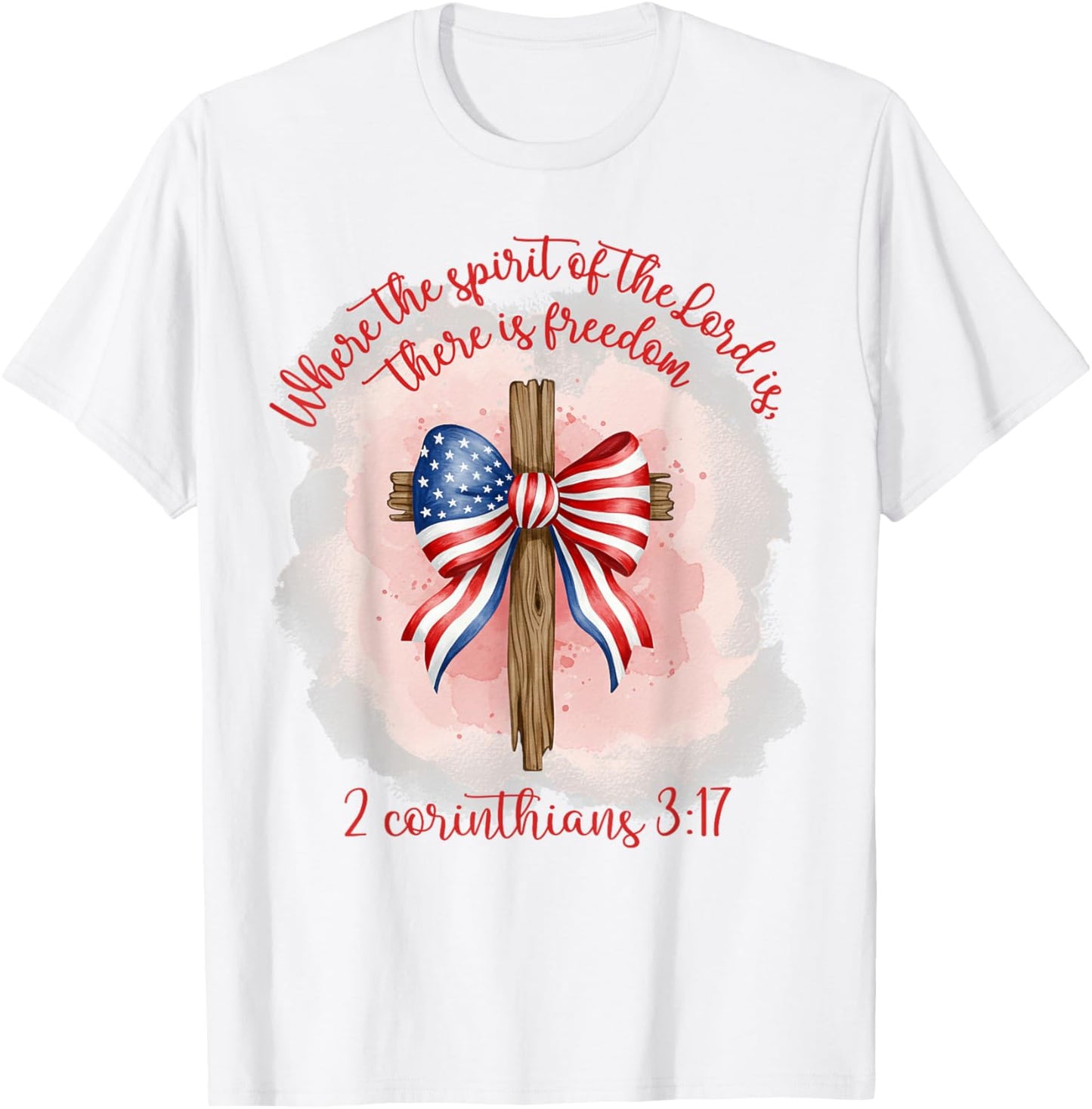 Where The Spirit Of The Lord Is There Is Freedom Floral Flag T-Shirt