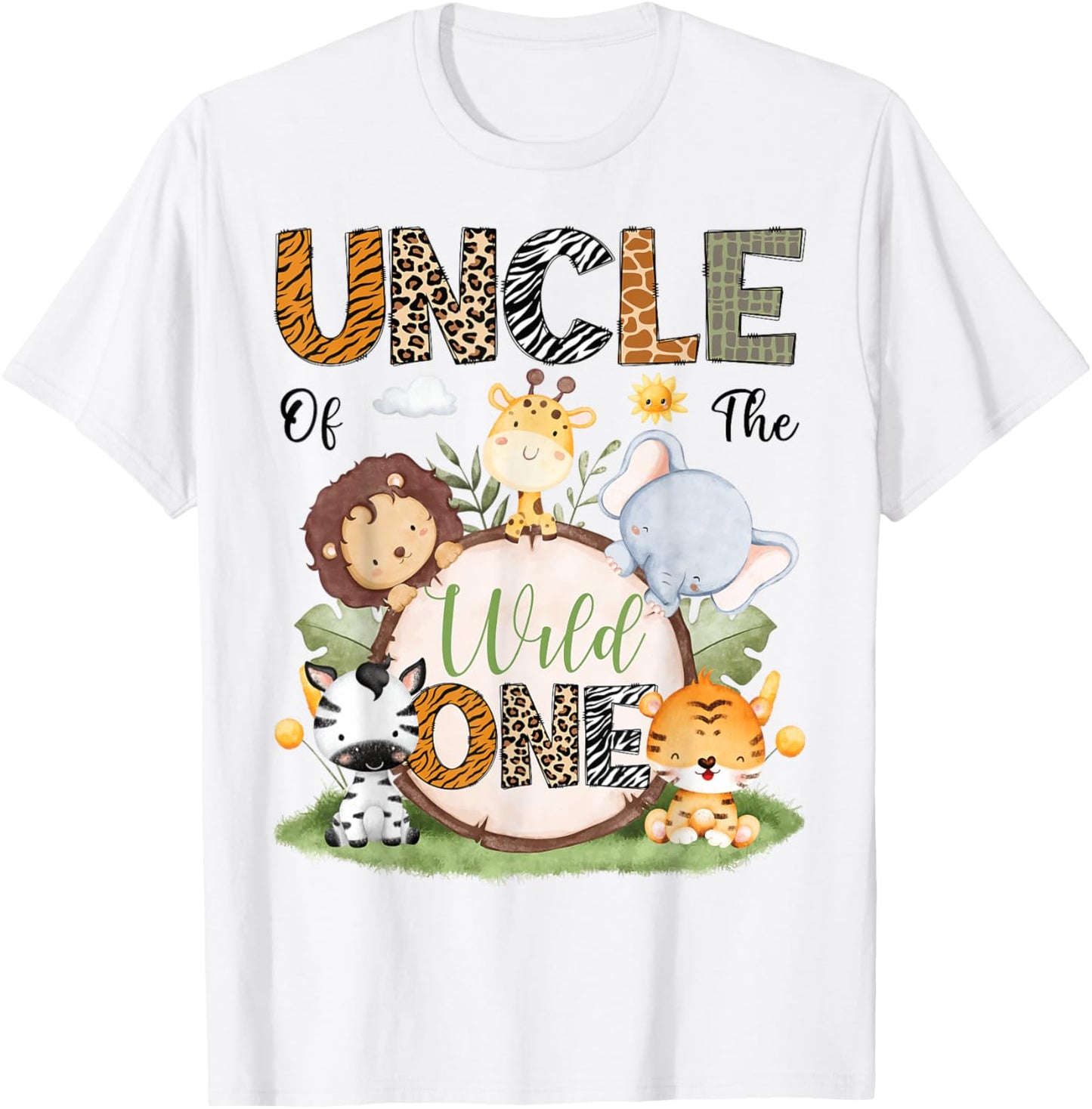Uncle Of The Wild One 1St Birthday Boy Safari Lover T-Shirt