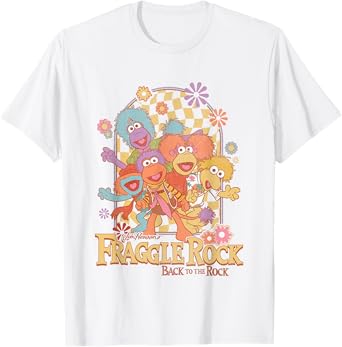 Fraggle Rock Back To The Rock Group Shot Vintage Chest Logo T-Shirt