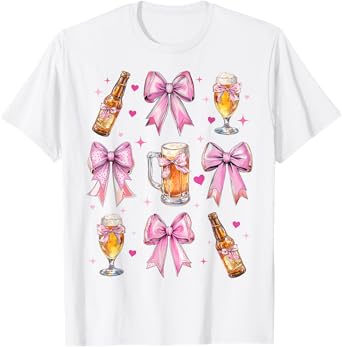 Craft Beer Brewer Brewery Homebrew IPA Girl Coquette Bow Mom T-Shirt