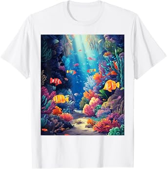 Vibrant Tropical Fish Coral Reef Ocean T-Shirt