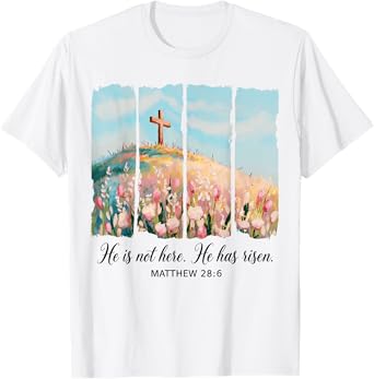 He is Risen Happy Easter Jesus Christian Women Girls Kids T-Shirt