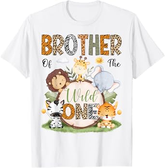 Brother Of The Wild One 1St Birthday Boy Safari Lover T-Shirt