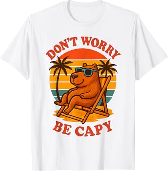 Dont Worry Be Capy Funny Capybara Youth Women Boys Kids T-Shirt