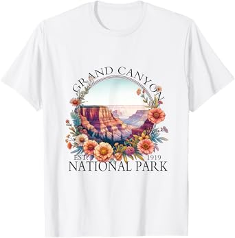 Floral Grand Canyon National Park Hiking Camping Outdoor T-Shirt